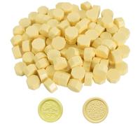 100pz Perline di Ceralacca, Perle di Sigillo di Cera Giallo Chiaro, Perline di Ceralacca Ottagonali, per Timbro Sigillo di Cera, Lettere, Buste, Biglietti per Inviti, Artigianato, Confezioni Regalo