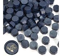 100pz Perline di Ceralacca, Perle di Sigillo di Cera, Perline di Ceralacca Ottagonali Blu Scuro, per Timbro Sigillo di Cera, Lettere, Buste, Artigianato, Confezioni Regalo