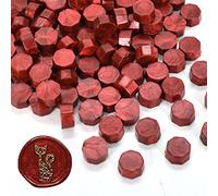 100pz Perline di Ceralacca, Perle di Sigillo di Cera Rosso Scuro, Perline di Ceralacca Ottagonali, per Timbro Sigillo di Cera, Lettere, Buste, Biglietti per Inviti, Confezioni Regalo