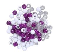 100Pz Perline Intrecciare Capelli, Anelli Tubo Plastica per Dreadlocks Accessori Styling Barba Donna Uomo Creazione Gioielli Bracciali DIY (bianco viola trasparente)