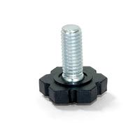 100PZ PIEDI PIEDE PIEDINO FILETTATO M6X16MM PLASTICA NERA D17X5 X MOBILI E TELAI