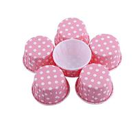 100PZ Pirottini Carta per Muffin Cupcake Torte Dolce Forno Mini Pirottini per Cupcake Decorazione Coppa da Forno per la festa di natale compleanno Rosa