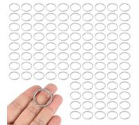 100pz Portachiavi, 25mm Anelli Divisi Acciaio Inossidabile Anelli Targhette Cani Collare Animali Domestici anelli divisibili Divisi Creazione Gioielli Chiavi Artigianato Fai Da Te(Argento)