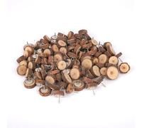 100pz Puntine da Disegno in Legno, Resistenti Puntine Decorative Rotonde in Legno Pratici Accessori per Bacheche Sughero Bollettini Forniture per Ufficio