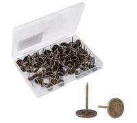 100pz Puntine da Disegno Resistenti, Puntine Testa Piatta in Lega Puntine per Tappezzeria Chiodi Decorativi per Legno Tessuto Tappezzeria Casa Ufficio Progetti Fai Da Te(Bronzo)