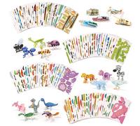 100pz Puzzle 3D per Bambini, Regali Artigianali 3D Fai da te Versatili Animali Dinosauri Aerei Insetti Giocattoli Puzzle Educativo per Bambini Piccoli Ragazzi Ragazze Regalo di Compleanno