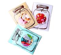 100pz Sacchetti Bustine Barattolo Contenitore In Cellophane Con Striscia Adesiva 7 * 10+3CM,12 * 20+3cm (12 * 20+3, AZZURRO)