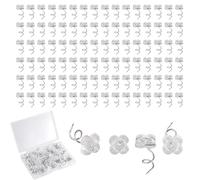 100pz Spilli per Gonne da Letto, 1,1cm a Torsione con Testa Trasparente Tappezzeria per Copriletti e Copriletti (Quadrifoglio)