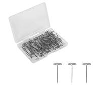 100pz T-Pins, 45mm Spille per Parrucca da Cucito in Metallo per Cucire Gioielli per Parrucche Appendere Immagini Blocco per Maglieria Modellazione e Artigianato