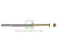 100PZ TASSELLO IN NYLON CON BORDO PIATTO E VITE CHIODO "N F" Ø MM.6X40 VITE Ø M: