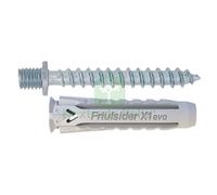 100PZ TASSELLO NYLON 'X1 EVO' CON VITE DOPPIO FILETTO MM 6 X 30 VITE DOPPIO FIL: