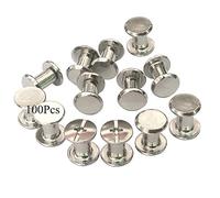100PZ Vite a Testa Piatta in Argento Chicago M5x8mm - Binding Screws Posts con Finitura in Nichel per Rilegatura e Fissaggio in Cuoio