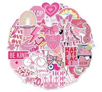 100pz VSCO Adesivi Coquette, Adorabili Adesivi Rosa Decalcomanie Estetiche Adesivi per Bottiglie d'Acqua Graffiti Decorazioni per Laptop Bottiglie d'Acqua Bambini Adolescenti Ragazze (Stile 2)