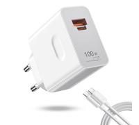 100W Caricabatterie Supercharge con 6A USB C Cavo 1m per Honor 200 Pro 200 Lite Magic7 5 6, 2-Porte Presa Caricatore Rapido per HONOR 90 Smart X6b X7b 70 Lite X8a X7a X6a X8b X7b Magic V2 V3 PAD 9