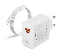 100W Caricabatterie Supercharge con 6A USB C Cavo 2m per Honor 200 Pro 200 Lite Magic7 5 6, 2-Porte Presa Caricatore Rapido per HONOR 90 Smart X6b X7b 70 Lite X8a X7a X6a X8b X7b Magic V2 V3 PAD 9