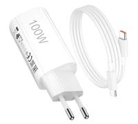 100W Caricatore Mini e Cavo USB C per Xiaomi Redmi Note 15 Pro+ POCO X8 Pro Max F8 Pro F8 Ultra 5G,Rapida Ricarica Adattatore di Spina e 1Metro Cavo Tipo C 6A per Xiaomi 17 Pro Max 17 Ultra,Viaggio