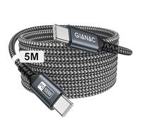 100W Cavo USB C USB C [5M] Cavo USB Type-C Ricarica Rapida USB C con E-Mark Chip PD 5A/20V per iPhone 16/15/15 Pro,Macbook Pro/Air/iPad/Samsung Galaxy/Huawei/Book Pixel