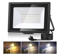 100W Faretto LED da Esterno, 10000LM Faro LED Esterno con Spina, Faretti LED Dimmerabile 3000K/4500K/6500K IP65 Impermeabile Faretti LED Esterno Per Giardino Cortile Corridoio Garage