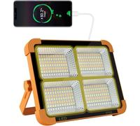 100W Faro LED Portatile, 15600mAh Solare Faro Luce Ricaricabile Luce Lavoro, 10000 Lumen lampada da Luce da Campeggio LED, Proiettore LED Ricaricabile per Cantiere, Garage, Emergenza
