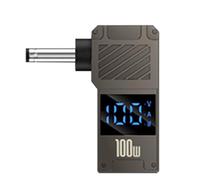 100W PD Type-C to DC Charging Adapter - Zinc Alloy Converter Tip | to DC Barrel Jack Interface with Digital Display, Fast Power Supply for Laptops, Routers, Battery Packs, and More