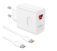100W SuperCharge Caricabatterie Rapido con 2 Porte A+C e Cavo USB C 6A 1m, Caricatore PD Universale Compatibile con HONOR 400 200 Pro 200 Lite Magic7 Pro Magic6 Lite 90 Lite X8b X6b X9b, per Huawei P6