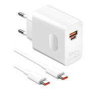 100W Supercharge Caricabatterie Rapido con Cavo USB-C 6A 1m, Hua-wei P60 Pro/Mate 60 Pro,2 porte PD Caricabatterie USB c 100w per Honor 200 Lite Magic6 Lite 5 Lite V2 V3 Smart 90 X6b X8b Pad X8a 9 X9