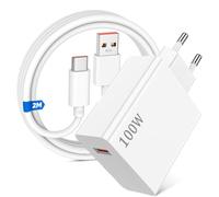 100W Turbo Caricabatterie Caricatore con 6A Cavo USB C 2M per Xiaomi | Caricatore per Xiaomi 17 Pro Max 15 14 Ultra POCO F6 X7 F7Pro Caricabatterie rapido Adattatore per Redmi 14C Note 14 13 12 11