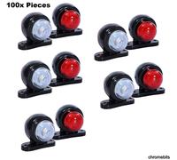 100x 12V Bianco Rosso LED Angolo Lato Evidenziatore Luci Profilo Lampada Furgone