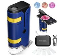100x-250x Mini Microscopio Tascabile per Bambini Adulti, Adattatore Telefono, Portatile Miniscopio per Bambini Adulti Laboratorio Didattico, Blu