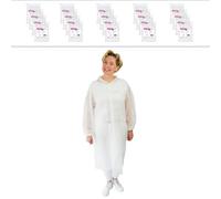 100x ARNOMED Camice protettivo PP bianco, camici monouso XXL 150x120cm, camice medico con 4 bottoni a pressione, camice monouso usa e getta 23g/m², camice tessuto non tessuto per alimenti e visitatori