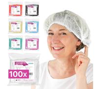 100x ARNOMED® Cuffie Monouso per Capelli 52 CM Bianco, Cuffia Monouso per la Testa, Copricapo per Chirurgiche, Doccia & Igiene -Cuffie Usa & Getta Capelli, Retine per Capellii Alimentari