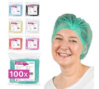 100x ARNOMED® Cuffie Monouso per Capelli 52 CM Verde, Cuffia Monouso per la Testa, Copricapo per Chirurgiche, Doccia & Igiene -Cuffie Usa & Getta Capelli, Retine per Capellii Alimentari