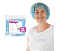 100x ARNOMED® Cuffie Monouso per Capelli 55 CM Blu, Cuffia Monouso per la Testa, Copricapo per Chirurgiche, Doccia & Igiene -Cuffie Usa & Getta Capelli, Retine per Capellii Alimentari