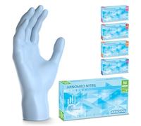 100x ARNOMED® Guanti nitrile M Blu Azzuro, Guanti monouso senza polvere e lattice, Guanti plastica usa e getta dermanytril, Per cucina, pulizia casa, alimenti e tattoo XS, S, M, L, XL