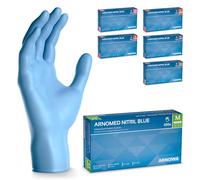 100x ARNOMED® Guanti nitrile M Blu, Guanti monouso senza polvere e lattice, Guanti plastica usa e getta dermanytril, Per cucina, pulizia casa, alimenti e tattoo XS, S, M, L, XL