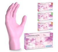 100x ARNOMED® Guanti nitrile XS Rosa, Guanti monouso senza polvere e lattice, Guanti plastica usa e getta dermanytril, Per cucina, pulizia casa, alimenti e tattoo XS, S, M, L, XL