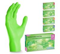 100x ARNOMED® Guanti nitrile XS Verde, Guanti monouso senza polvere e lattice, Guanti plastica usa e getta dermanytril, Per cucina, pulizia casa, alimenti e tattoo XS, S, M, L, XL