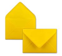 100x Buste B6-17,5 x 12,5 cm - giallo miele - colla umida con lembo a punta - 120 g/m² - per matrimoni, biglietti d'auguri, inviti