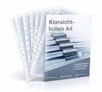 100x Buste Trasparenti A4 Forate - Extra Spesse - Portalistini in Plastica Cristallo con Fori Standard - Buste a Perforazione per Documenti e Archiviazione