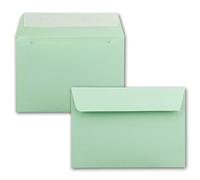 100x buste verde menta formato DIN C6 11,4 x 16,2 cm - Adesive - Buste senza finestra - Natale, biglietti d'auguri e inviti - Per carta A6 e A4