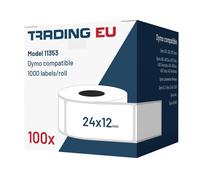100x Etichetta compatibile con Dymo 11353 24 x 12 mm 1000 etichette per bobina