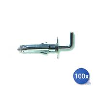 100x Fischer tassello Acciaio Sbs Gancio Medio E-100 9.2 - Mm 9