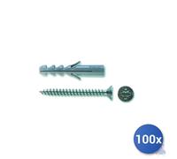 100x Fischer tassello Nylon Sv Con Vite Truciolare Tsp Pozidriv E-100 Mm 5