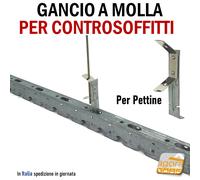 100x GANCIO DI SOSPENSIONE CON MOLLA PER PROFILO SOFFITTO CARTONGESSO X SOFFITTI