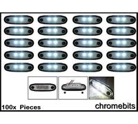 100x LED Bianco Indicatore Laterale Incasso 24v Per Tetto Bull BAR Cappuccio