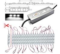 100x LED Modulo + Alimentatore - 230V/12V 6000K Bianco Neutro Pubblicità Luce