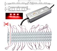 100x LED Modulo + Alimentatore - 230V/12V - Rosso - 1,5W Luce Werbung