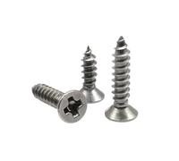 100X M1 M1.2 M1.7 M2 M2.6 M3 M4 Vite autofilettante for legno a testa svasata piatta in acciaio al carbonio 304(304 stainless steel,6MM_M1.4)
