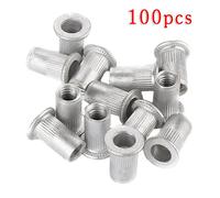 100X M4/M5/M6/M8 Acciaio Alluminio Filo Rivetto Dado Inserto Nutsert Filettato