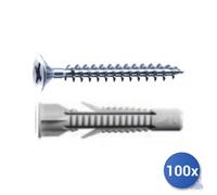 100x Maurer Tassello Nylon A trazione Muv Con Collarino Con Vite Tsp Pozi E-100